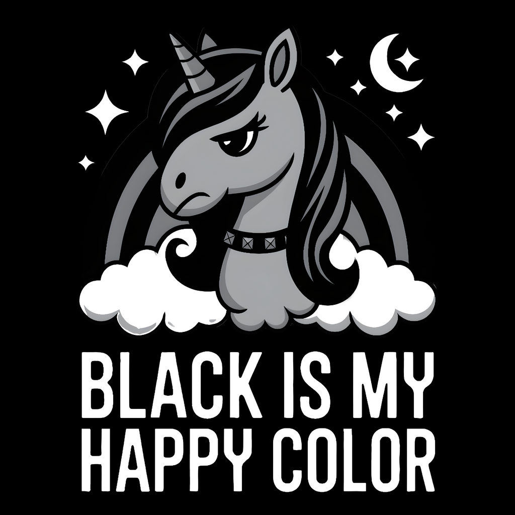 Black Is My Happy Color – Gothic Unicorn Hoodie