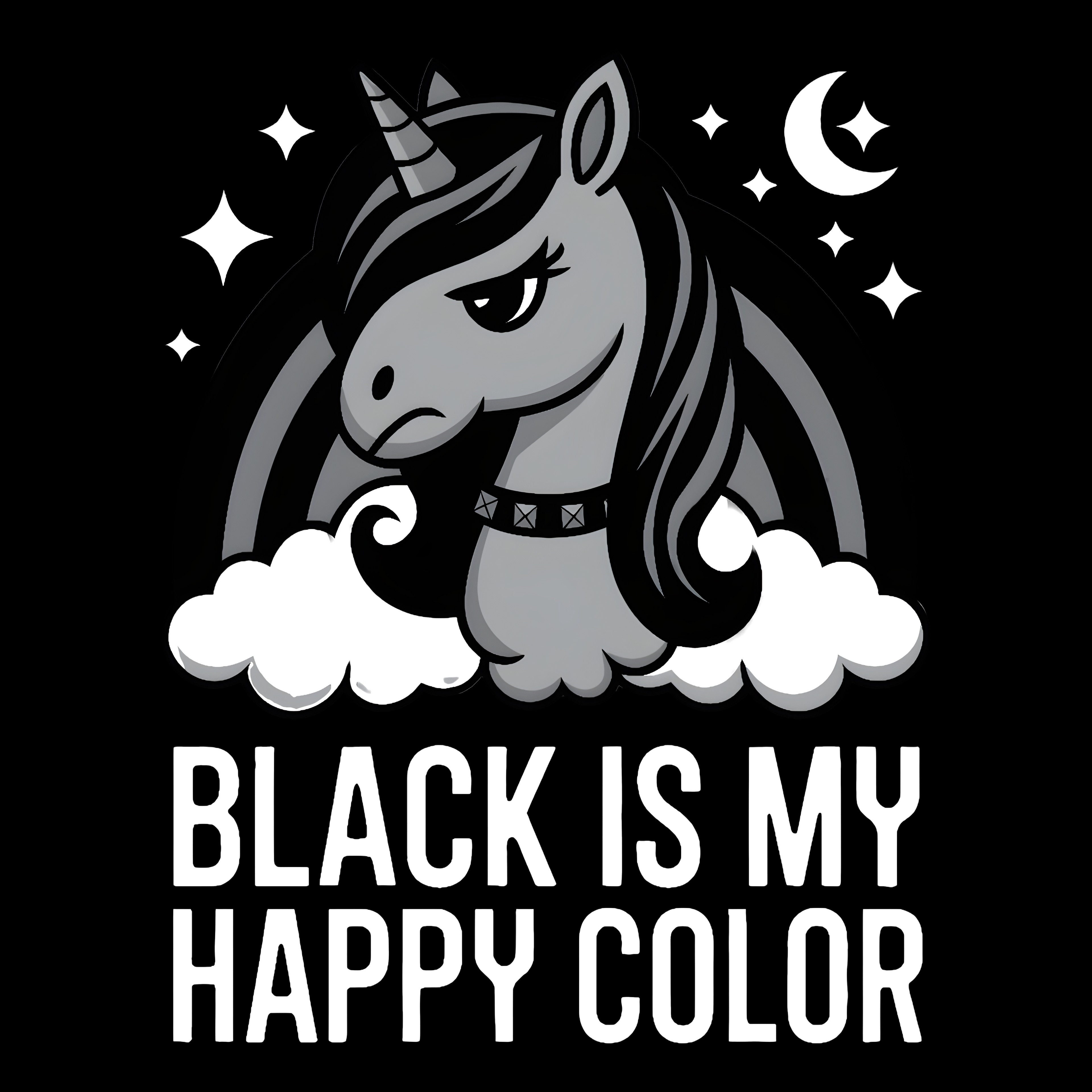 Black Is My Happy Color – Gothic Unicorn Ceramic Candle