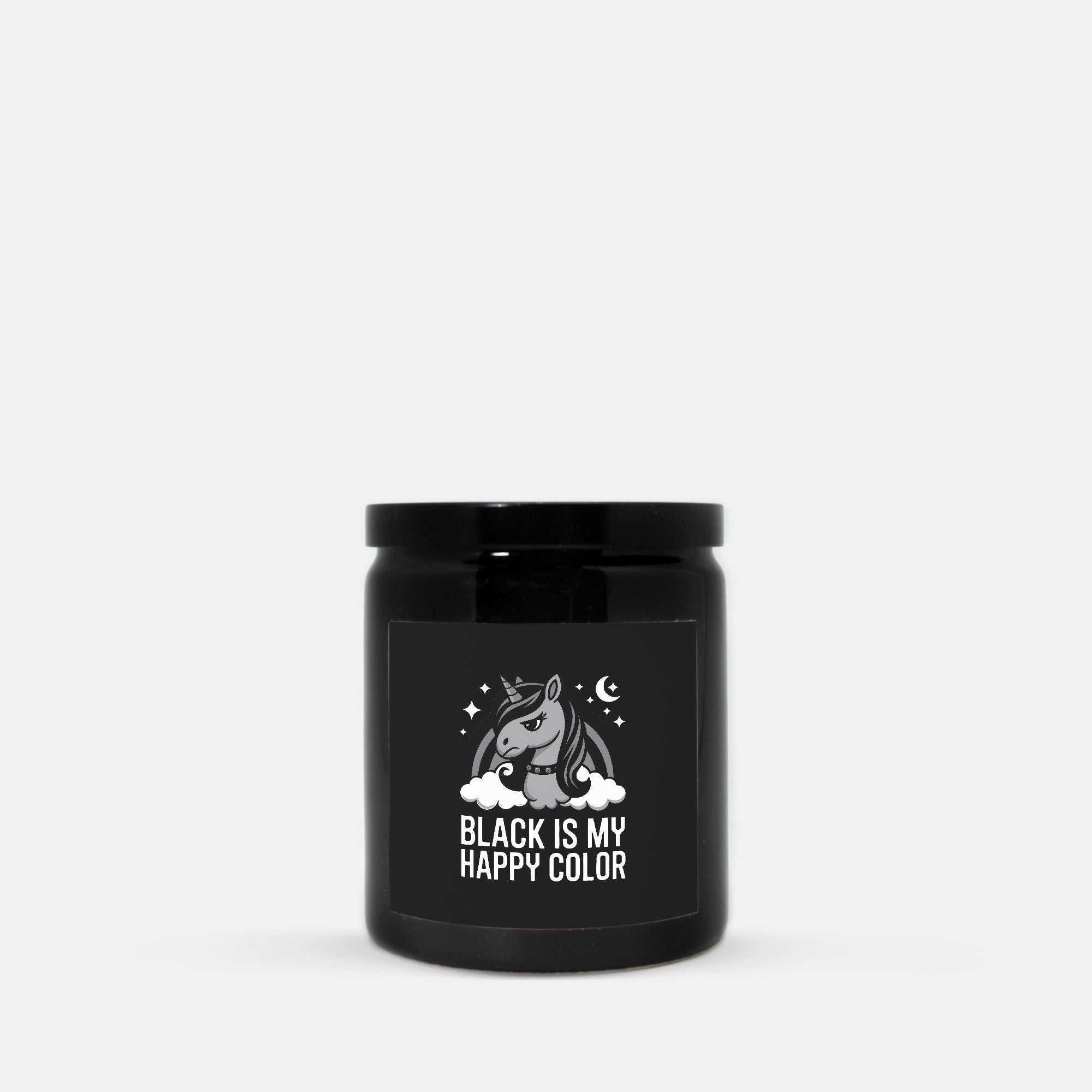 Black Is My Happy Color – Gothic Unicorn Ceramic Candle