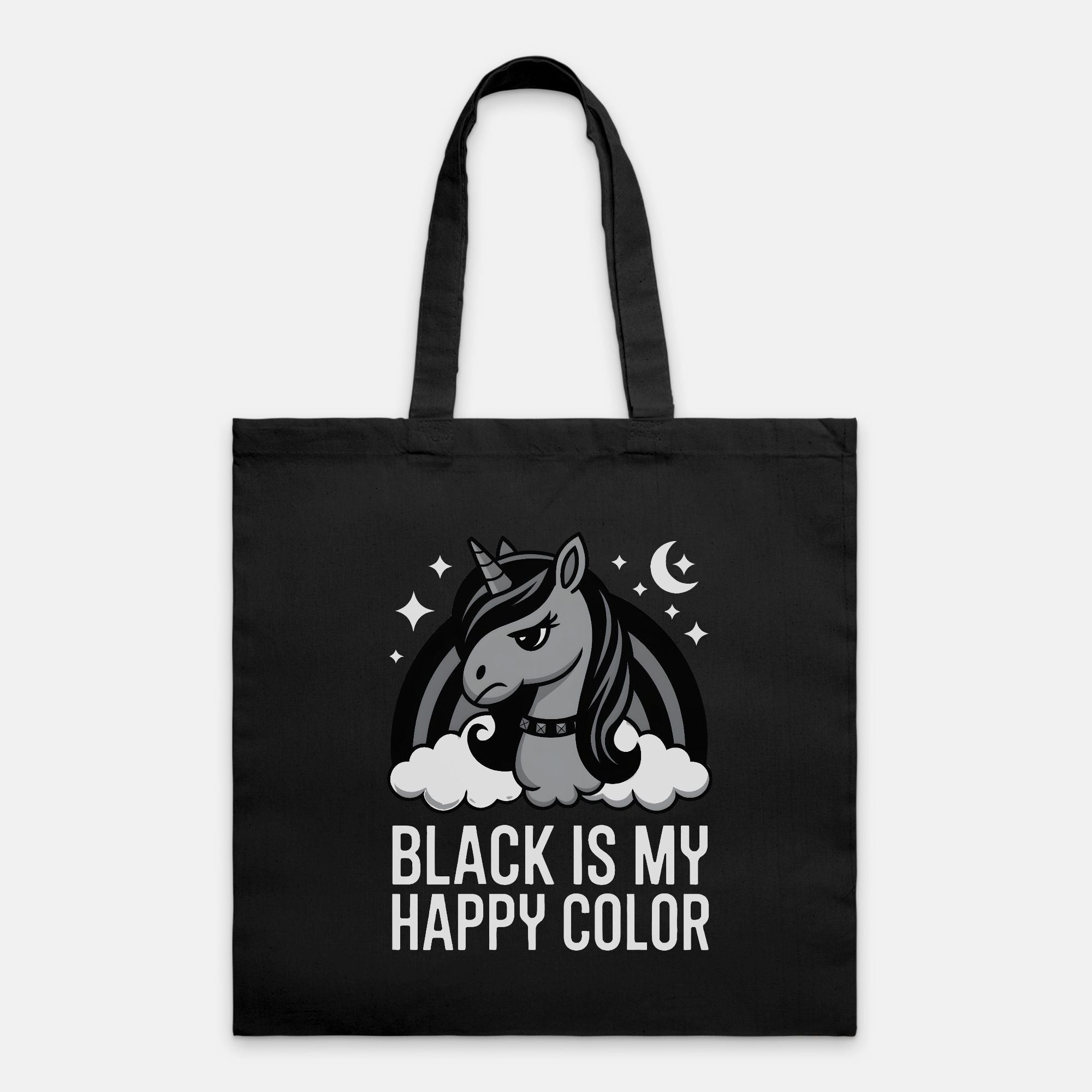 Black Is My Happy Color – Gothic Unicorn Tote Bag