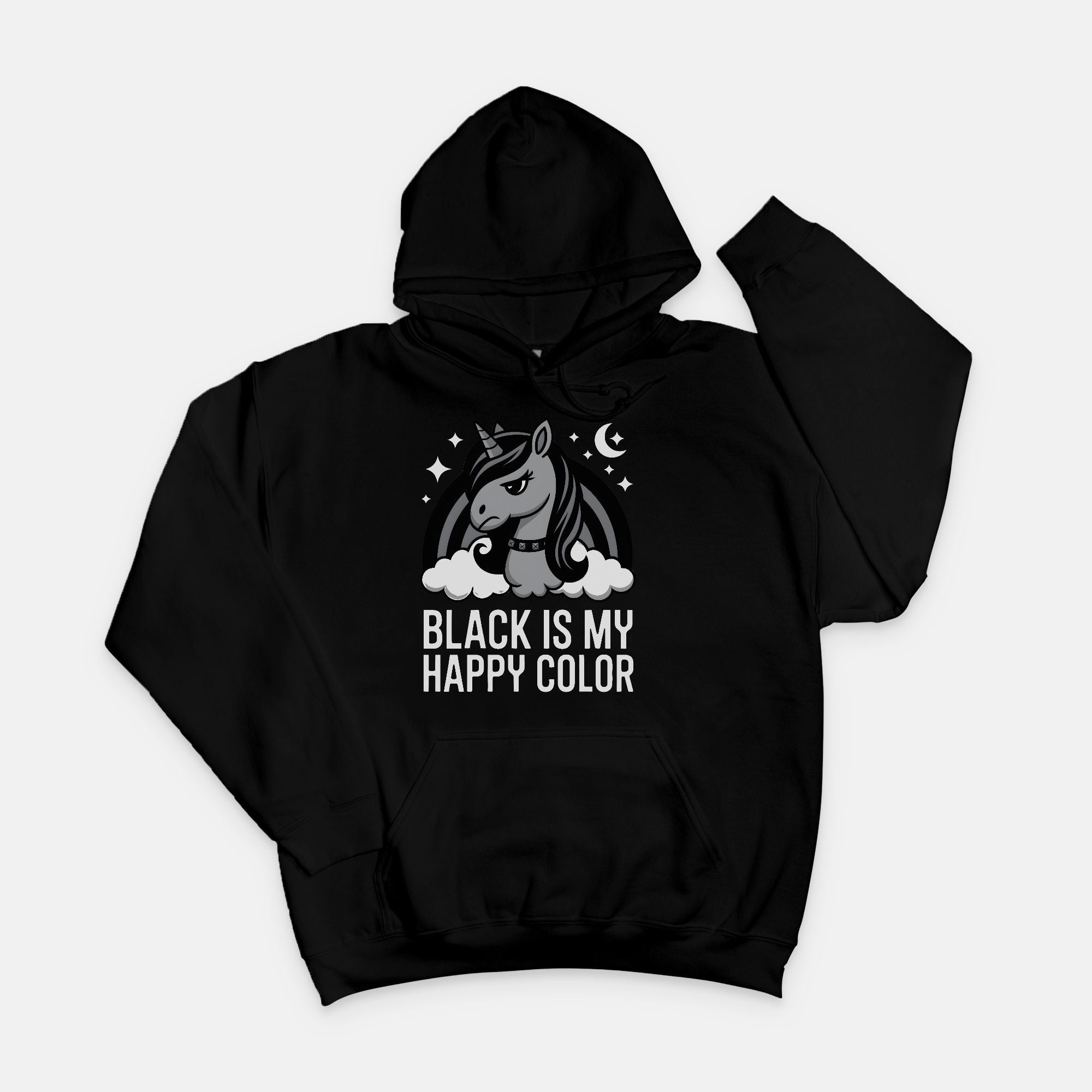 Black Is My Happy Color – Gothic Unicorn Hoodie